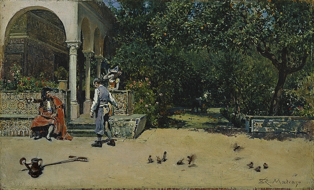 Raimundo Madrazo - Scena da una villa nei giardini dell'Alcázar di Siviglia, Museo del Prado, Madrid